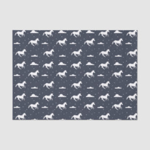 Unicorn Midnight Sky Muster Blue Seidenpapier