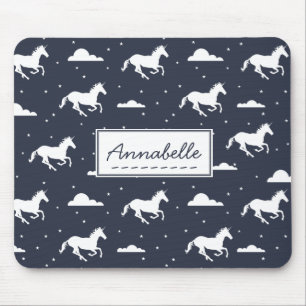 Unicorn Midnight Sky Muster Personalisiert Mousepad