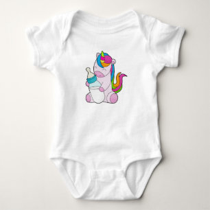 Unicorn Milchflasche Baby Strampler