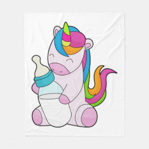 Unicorn Milchflasche Fleecedecke