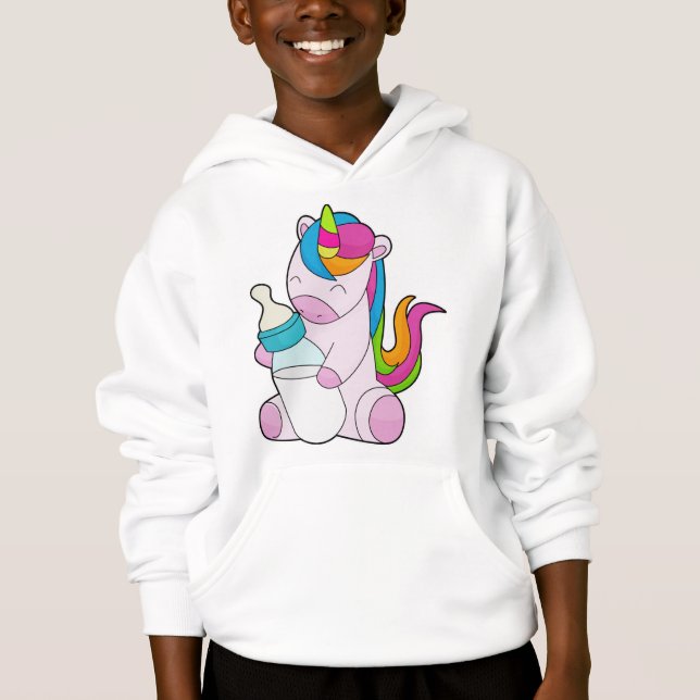 Unicorn Milchflasche Hoodie (Vorderseite)