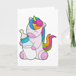 Unicorn Milchflasche Karte
