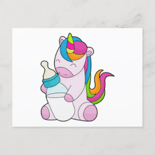 Unicorn Milchflasche Postkarte