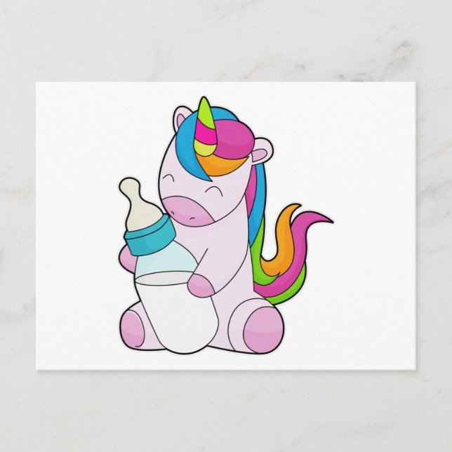 Unicorn Milchflasche Postkarte (Vorderseite)