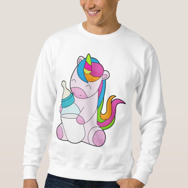 Unicorn Milchflasche Sweatshirt (Vorderseite)