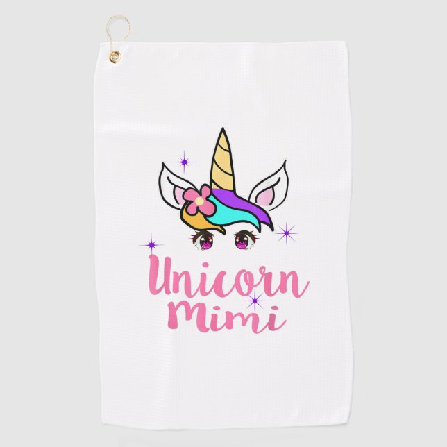 Unicorn Mimi Tshirt Golfhandtuch (Vorderseite)