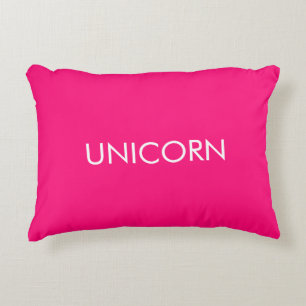 "Unicorn", minimalistisch, heiß rosa Fuchsienwei Dekokissen