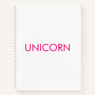 "Unicorn", minimalistisch, heiß rosa Fuchsienwei Notizbuch