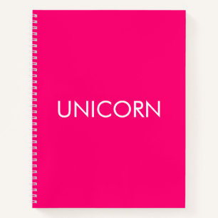 "Unicorn", minimalistisch, heiß rosa Fuchsienwei Notizbuch