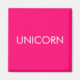 "Unicorn", minimalistisch, heiß rosa Fuchsienweiß Magnet