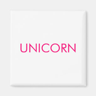 "Unicorn", minimalistisch, heiß rosa Fuchsienweiß Magnet
