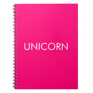 "Unicorn", minimalistisch, heiß rosa Fuchsienweiß Notizblock