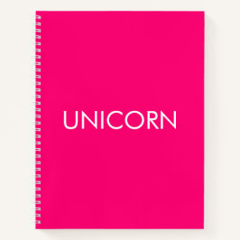 "Unicorn", minimalistisch, heiß rosa Fuchsienweiß Notizbuch