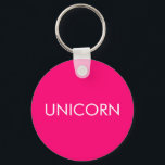 "Unicorn", minimalistisch, heiß rosa Fuchsienweiß Schlüsselanhänger<br><div class="desc">"Unicorn" minimalistischer,  rosa Fuchsienweißer Schlüsselanhänger</div>