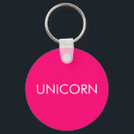 "Unicorn", minimalistisch, heiß rosa Fuchsienweiß Schlüsselanhänger<br><div class="desc">"Unicorn" minimalistischer, rosa Fuchsienweißer Schlüsselanhänger</div>