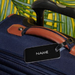 "Unicorn" minimalistisch Schwarz-weiß Gepäckanhänger<br><div class="desc">Schwarz-weißer Gepäckanhänger "Unicorn" auf der Minimalebene individuell gestalten,  mit Ihrem Namen personalisieren</div>