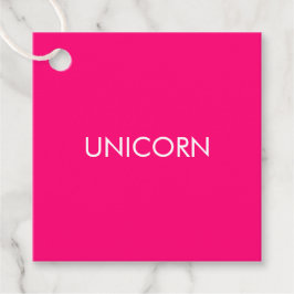 "Unicorn" minimalistisches heißrosa Fuchsienweißge Geschenkanhänger