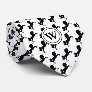 UNICORN mit Christlicher Schrift Monogramm weiß Krawatte