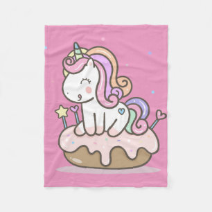 Unicorn mit Donut Fleecedecke