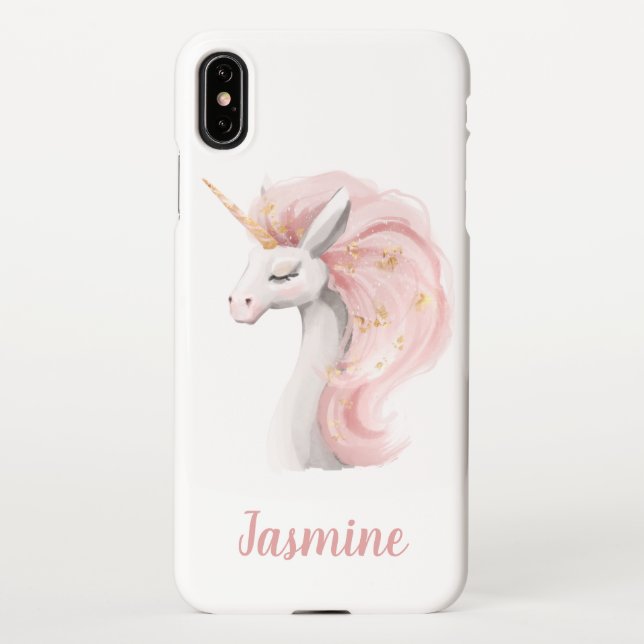Unicorn mit Ihrem Namen iPhone Hülle (Rückseite)