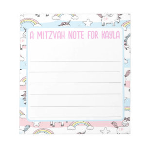Unicorn Mitzvah Note Pad mit Linien Notizblock