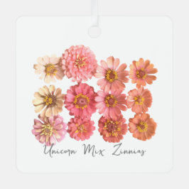 Unicorn Mix Zinnia Collage Ornament