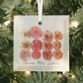 Unicorn Mix Zinnia Collage Ornament Aus Glas