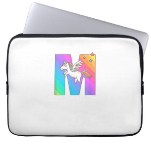 Unicorn Monogram Letter M Initial Niedlich Girls B Laptopschutzhülle