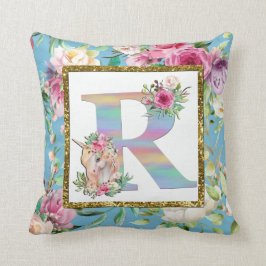 Unicorn-Monogramm-Pillow Kissen