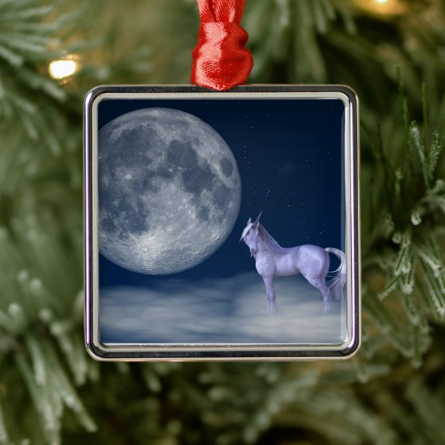 Unicorn Moon Magic Ornament Aus Metall (Baum)