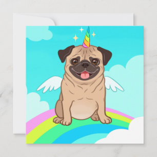 Unicorn-Mops Feiertagskarte