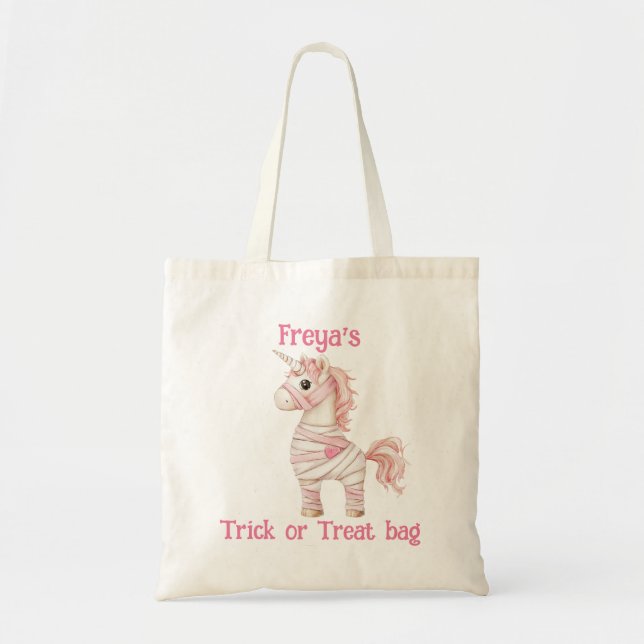 Unicorn Mummy Halloween Trick oder Treat Tote Bag Tragetasche (Vorne)