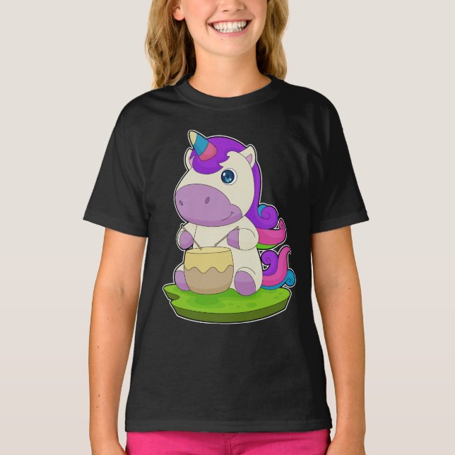 Unicorn Musician Drum Music T-Shirt (Vorderseite)
