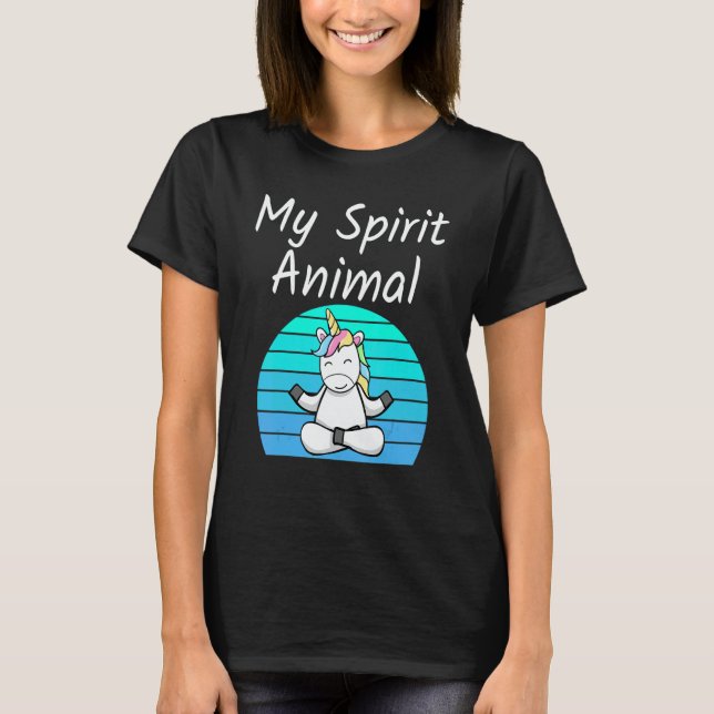 Unicorn My Spirit Animal Relaxing Mediation Yoga u T-Shirt (Vorderseite)