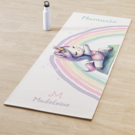 Unicorn Namaste Yoga Pose Niedlich Name Monogramm Yogamatte
