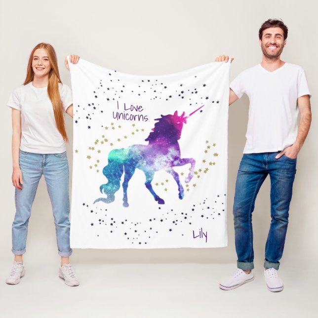Unicorn, Name des Kindes, Fleece Blanket (Beispiel)