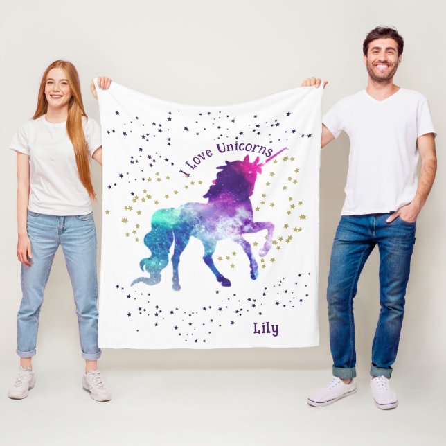 Unicorn, Name des Kindes, Fleece Blanket (Beispiel)