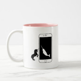 Unicorn Narwhal Smartphone Mirror Liebe Zweifarbige Tasse