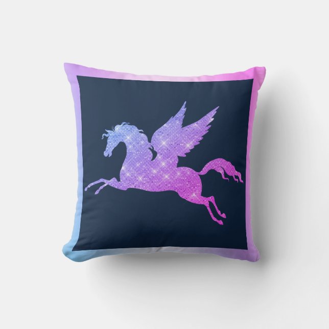 UNICORN NAVY PINK DOPPELTE Kissen Kissen Kissen Ki (Vorderseite)