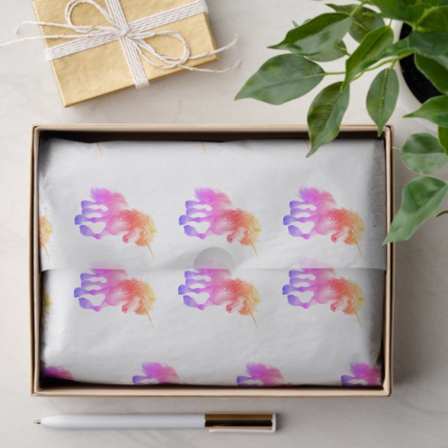 Unicorn Neon Wrapping Paper Flat Sheet Set of 3 Seidenpapier (Geschenk)