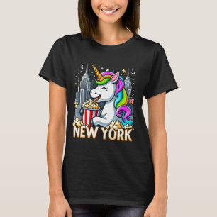 Unicorn New York Popcorn United Staaten America Bo T-Shirt