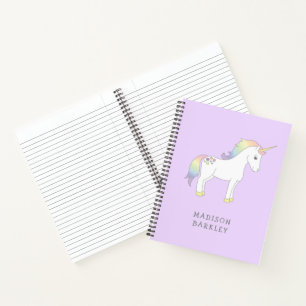Unicorn Niedlich Kids Pastel Notizbuch