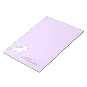 Unicorn Niedlich Kids Pastel Stationary Notepad Notizblock