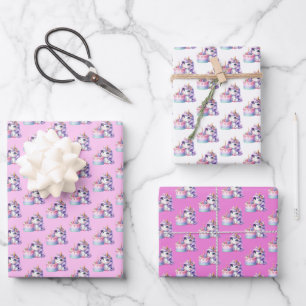 Unicorn Niedlich Magischer Geburtstag Geschenkpapier Set