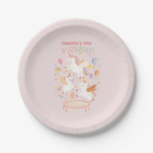 Unicorn Niedlich Pastel Geburtstagsparty für Kinde Pappteller