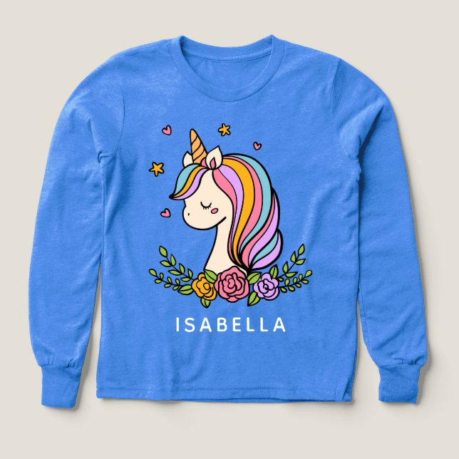 Unicorn Niedlich Whimsical Girly Personalisiert Na (Design Vorderseite)