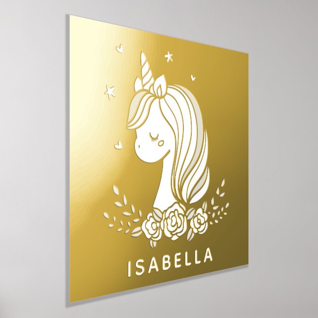 Unicorn Niedlich Whimsical Girly Personalisiert Na Foliendrucke (Ablage )