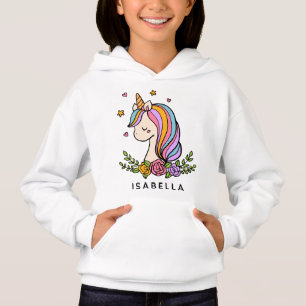 Unicorn Niedlich Whimsical Girly Personalisiert Na Hoodie