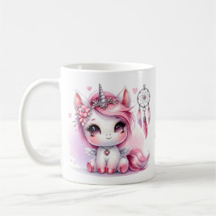 Unicorn Niedlich Whimsical Girly Personalisiert Na Kaffeetasse