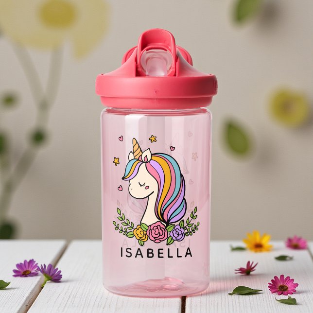 Unicorn Niedlich Whimsical Girly Personalisiert Na Trinkflasche (Von Creator hochgeladen)